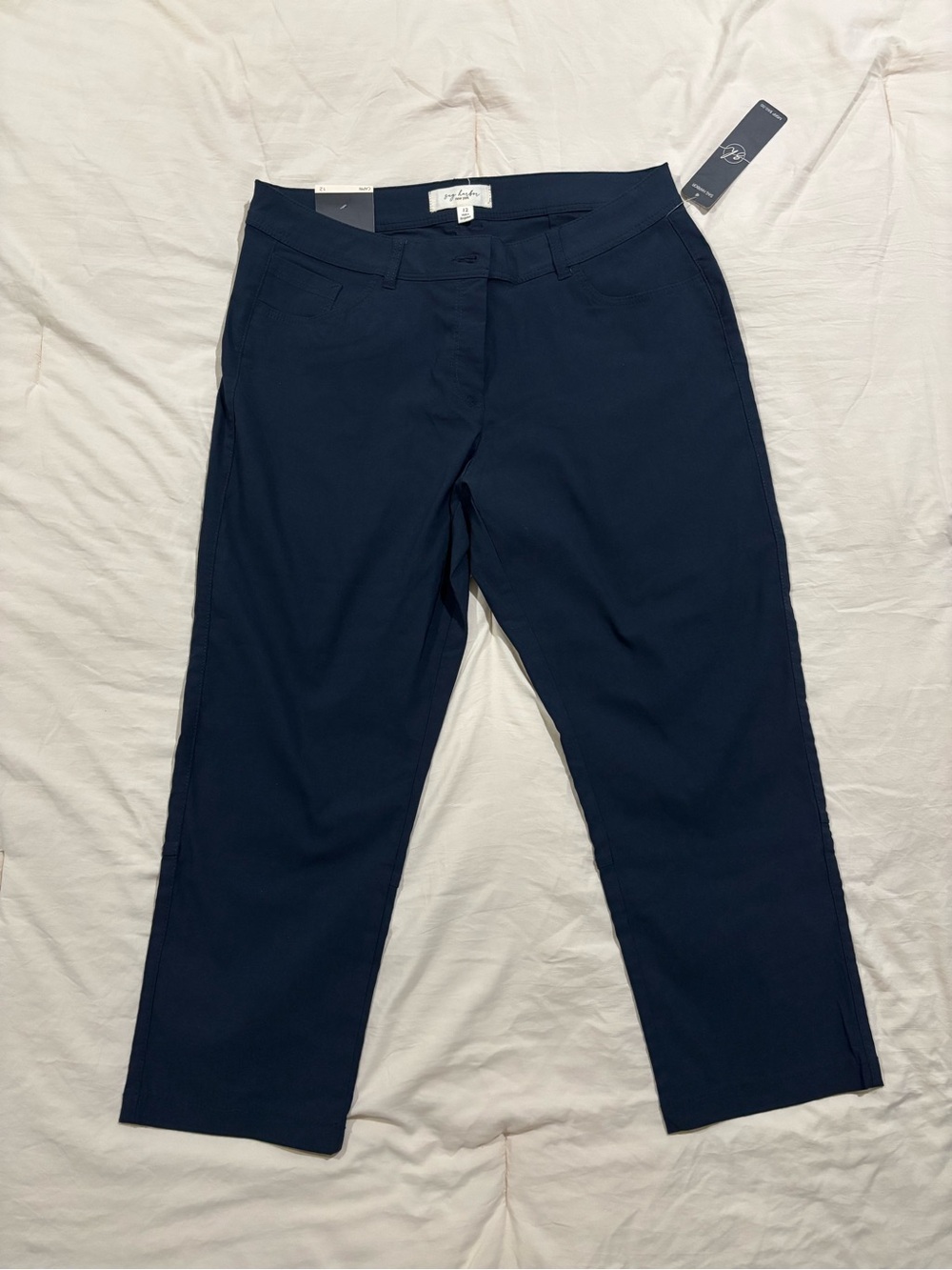 Sag Harbor Navy Crop Straight Pants